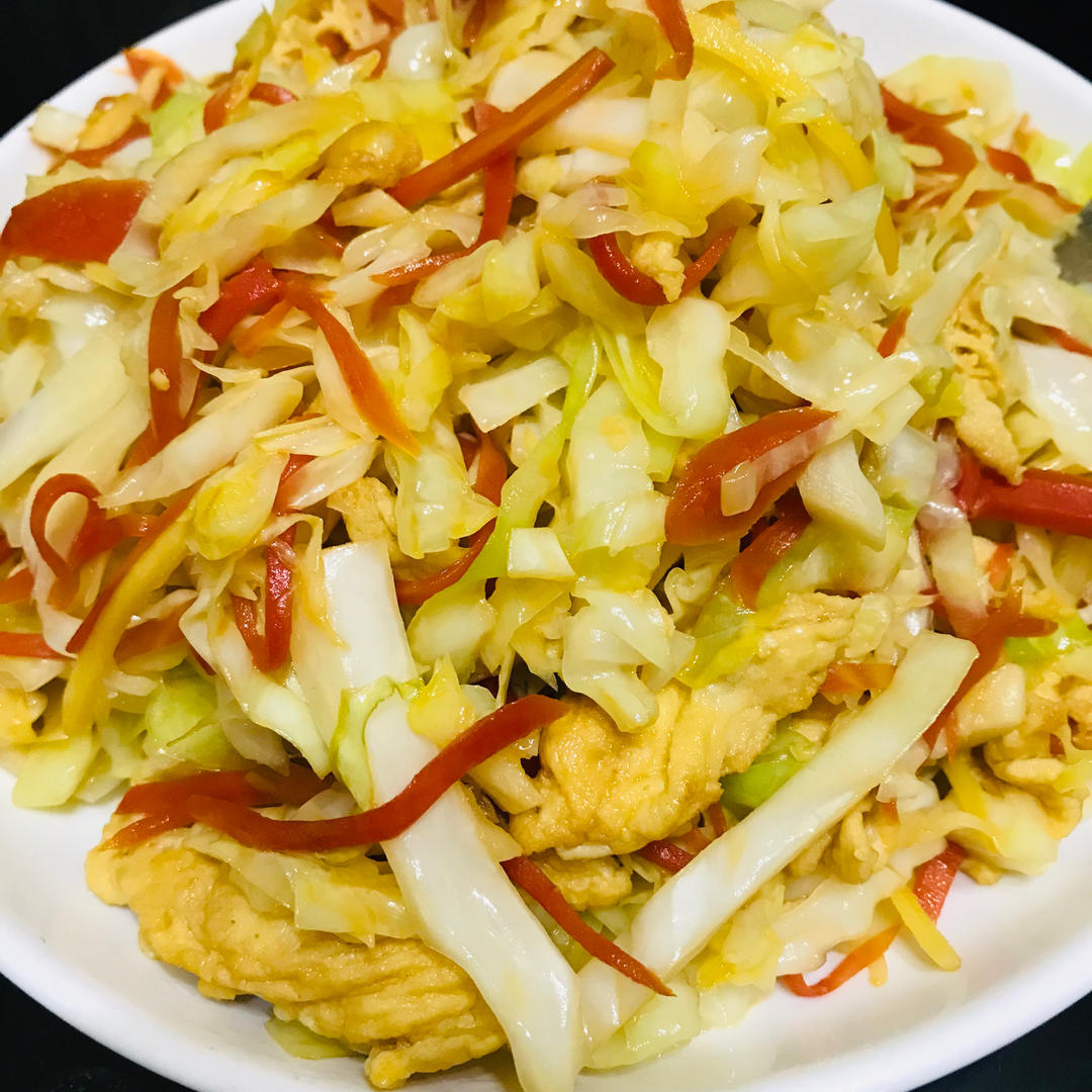🔥巨美味，低脂低卡的包菜炒鸡蛋，好吃不胖