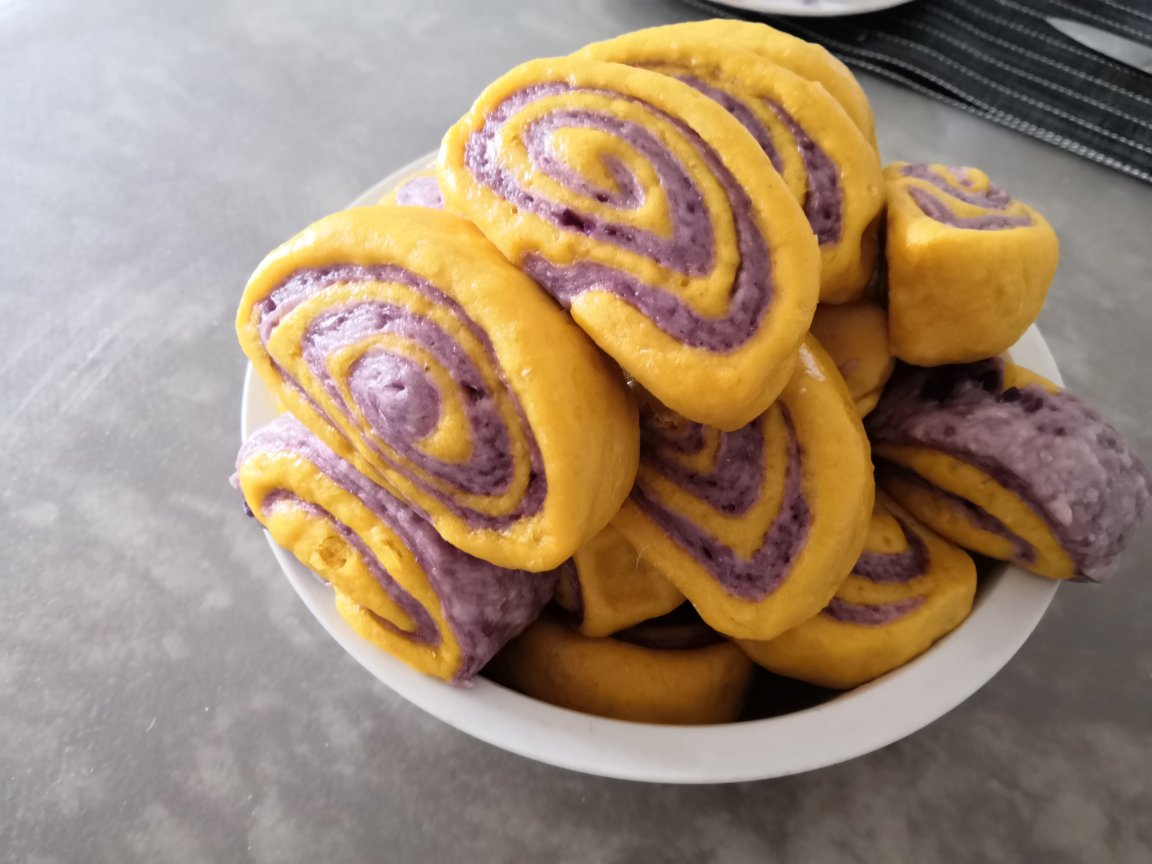 紫薯双色馒头