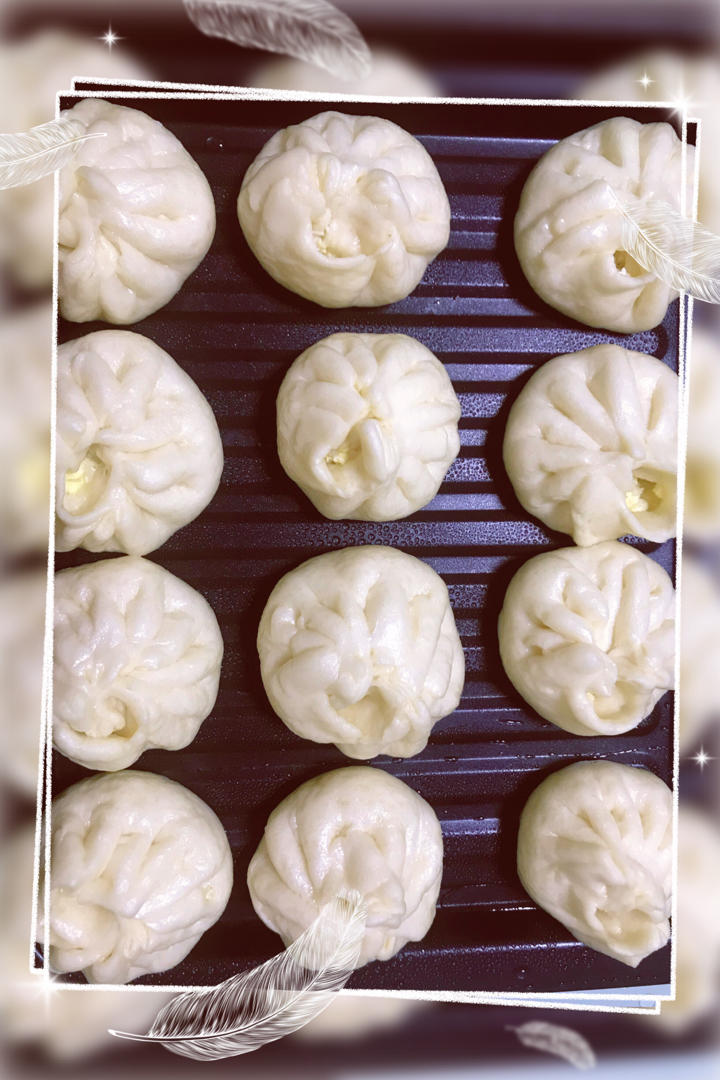鸡蛋圆白菜素包子