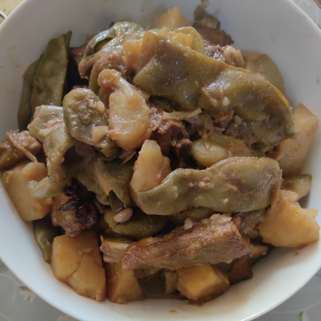 下饭神菜｜排骨炖油豆角