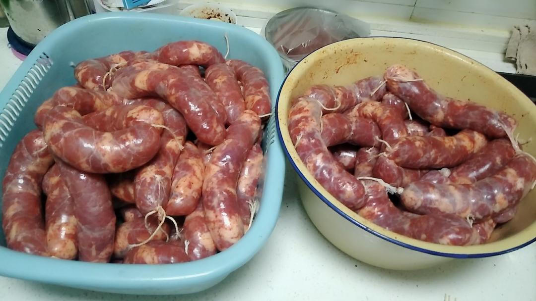 自制腊肠，灌香肠，苏式香肠
