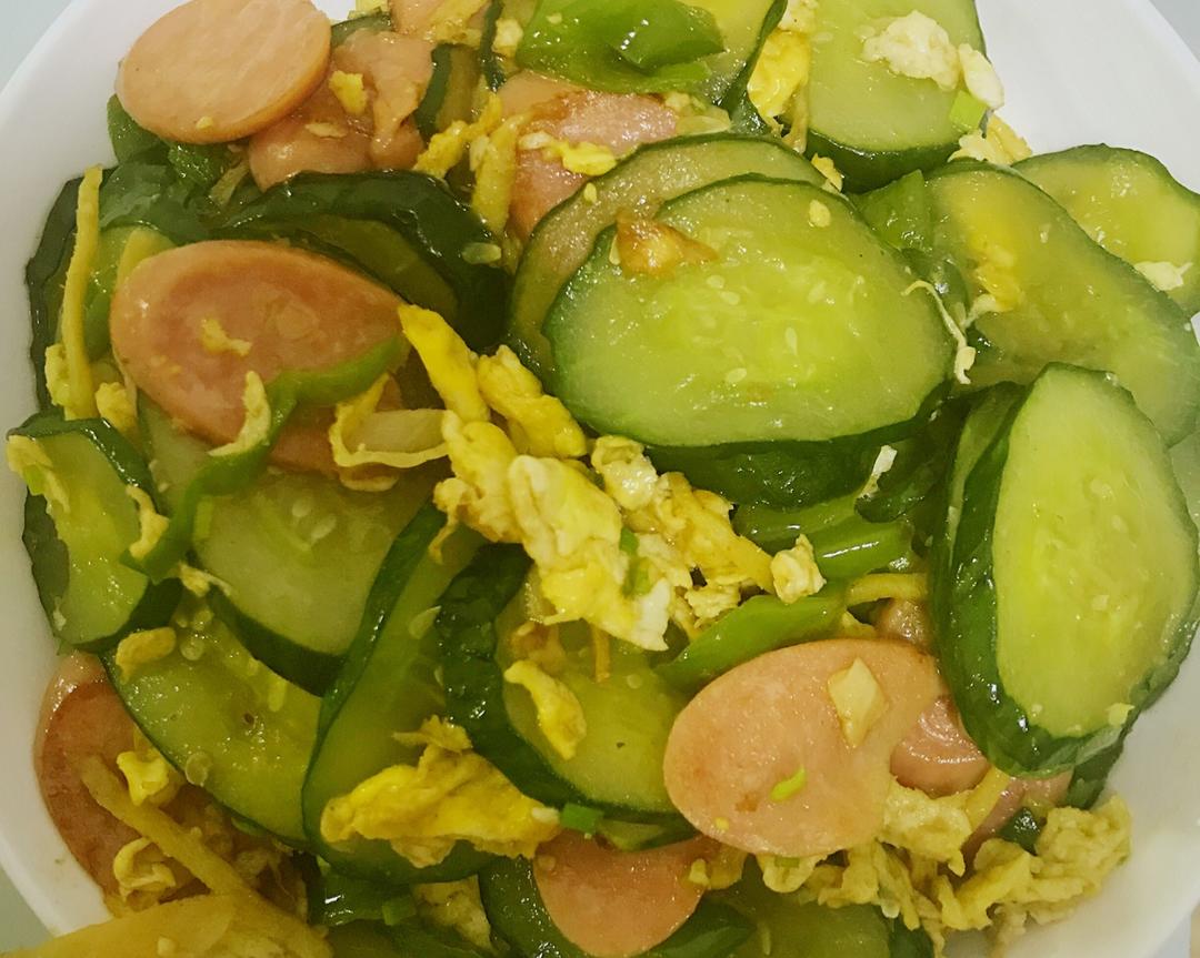 黄瓜炒火腿鸡蛋