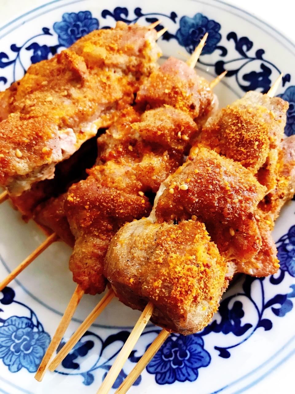 烤梅花肉串的做法