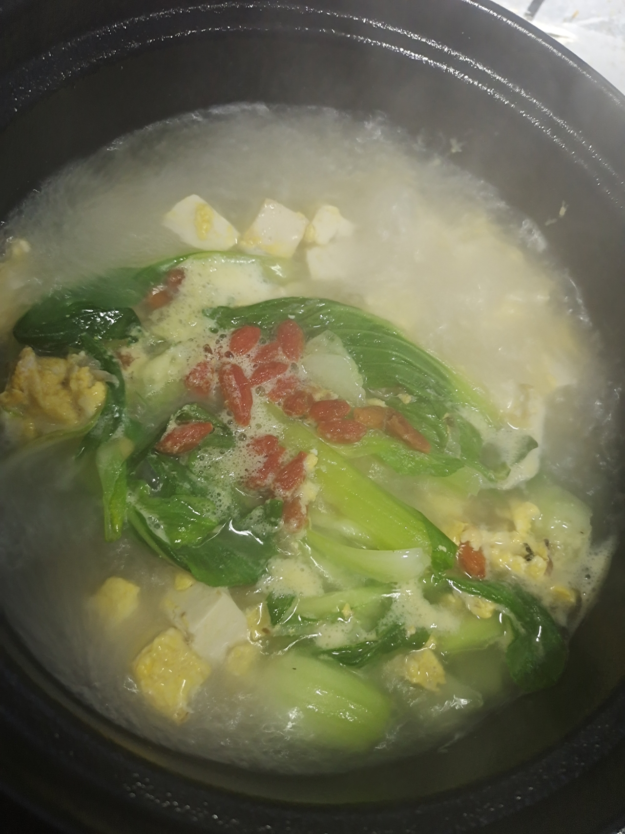 低脂小油菜豆腐汤