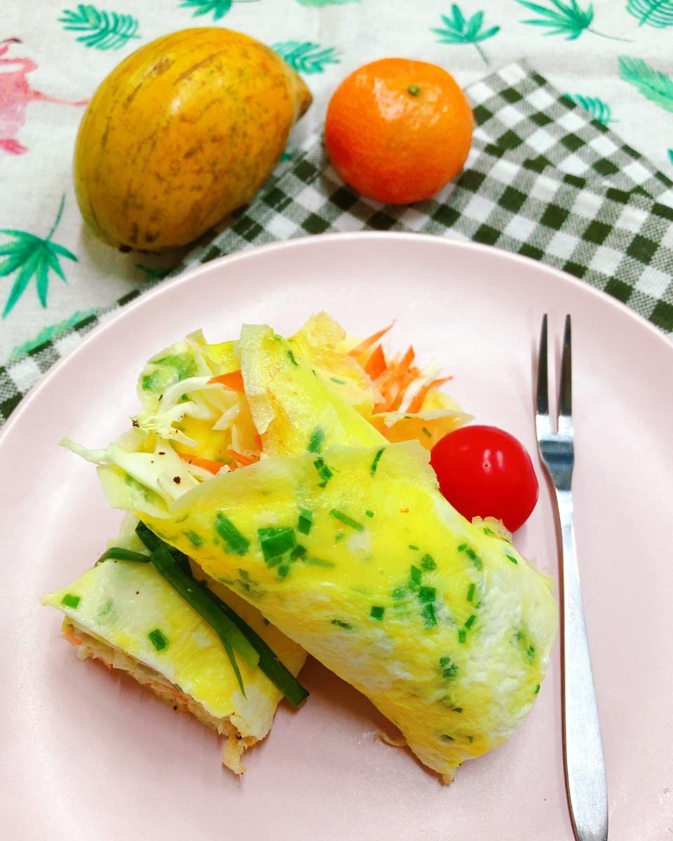 keto-生酮葱香肉松鸡蛋卷饼