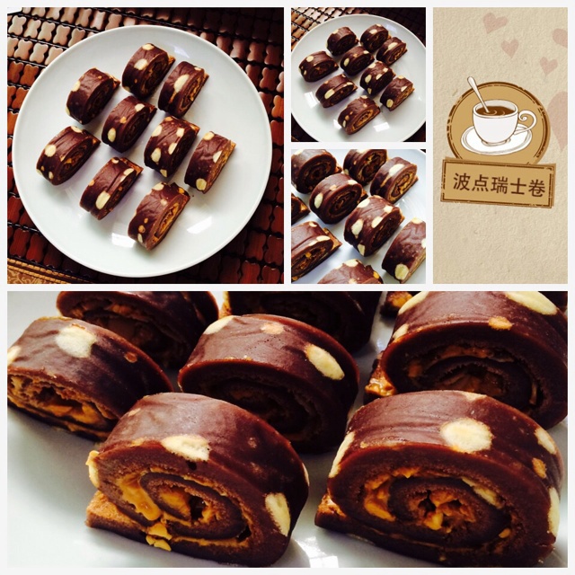 可可奶油波点蛋糕卷