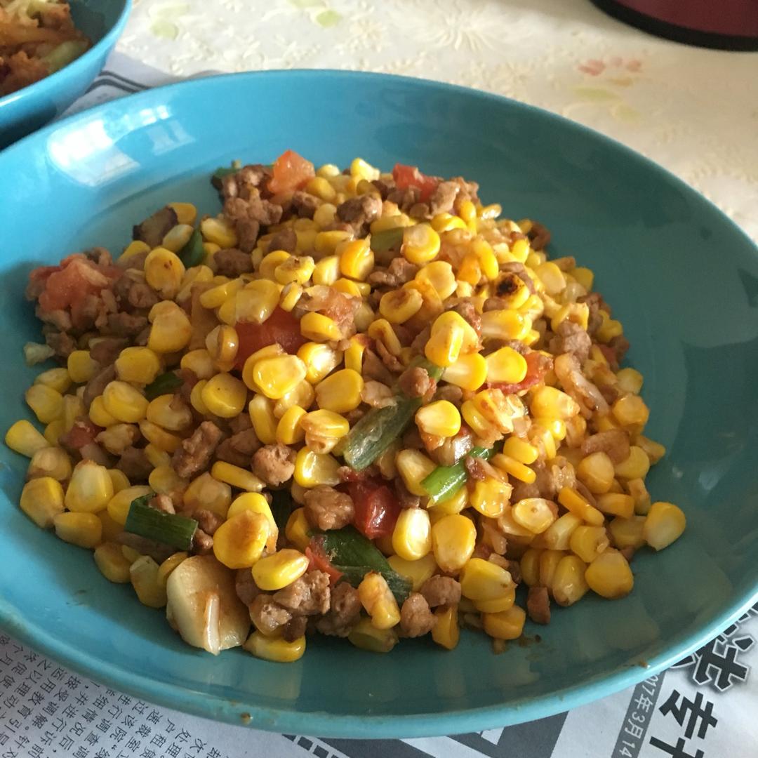 玉米炒肉末【超级下饭的快手家常菜】