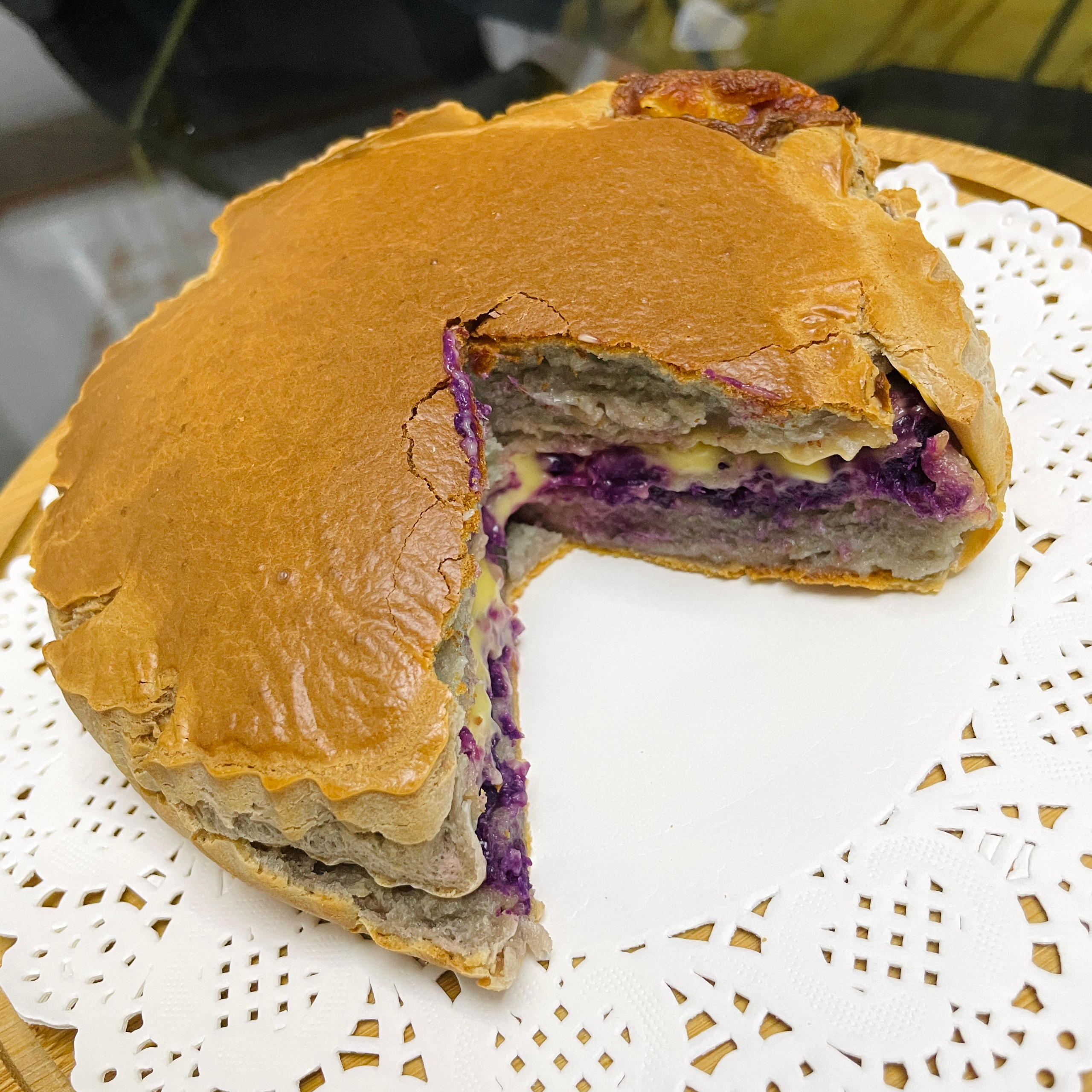 芝士紫薯烤年糕，外脆里糯，香甜超美味