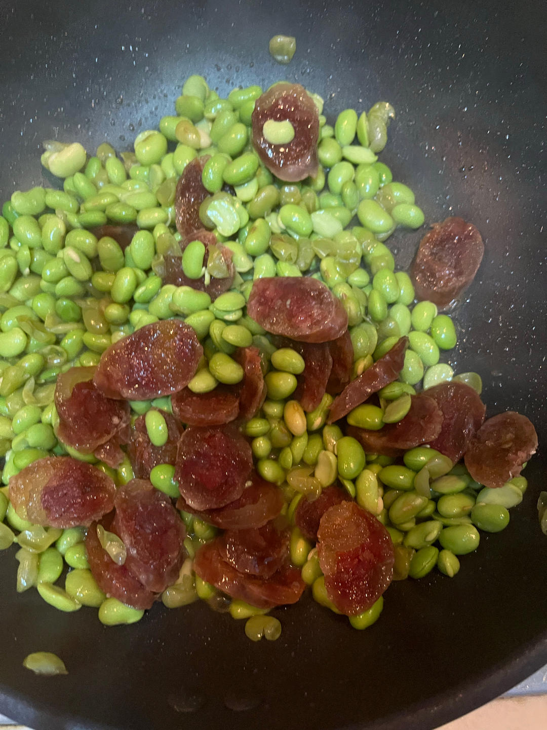 剁椒毛豆炒腊肠