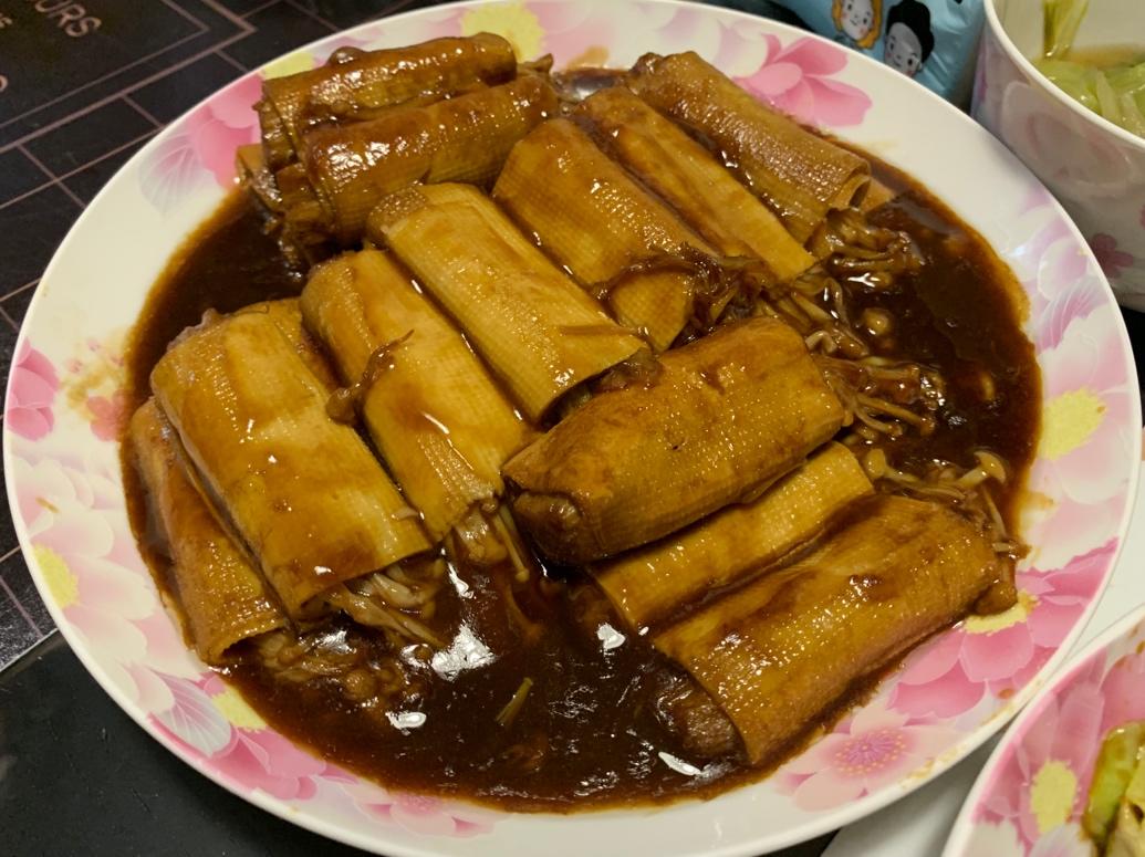⚡️减肥减脂素菜啃起❗️金针菇豆皮卷