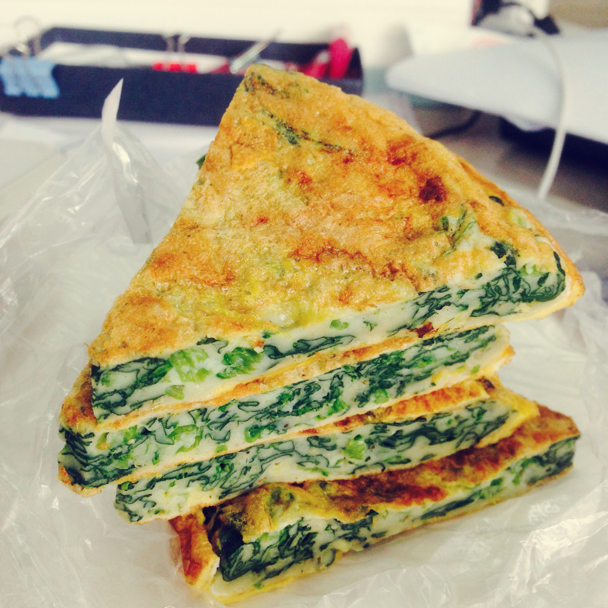 菠菜鸡蛋饼