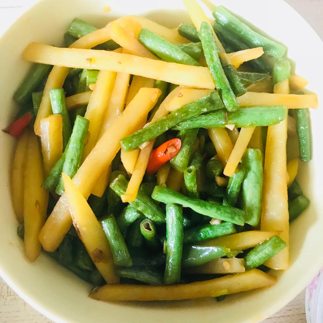 豆角烧土豆条