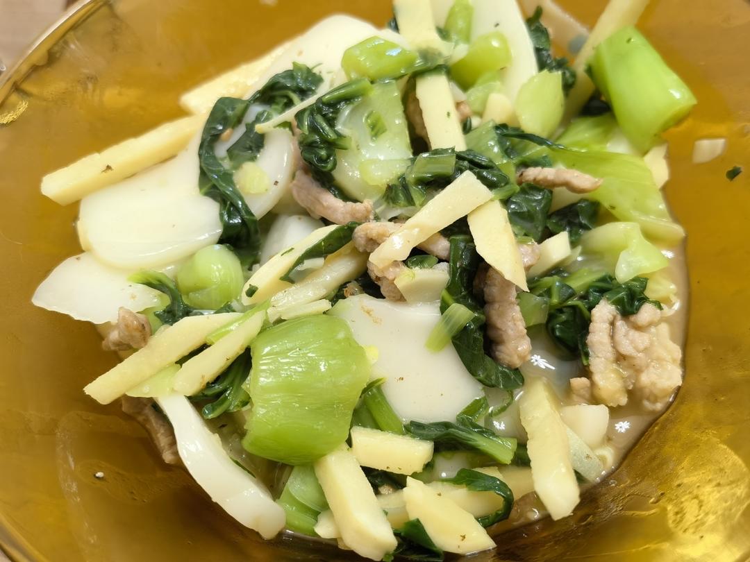 青菜肉丝炒年糕