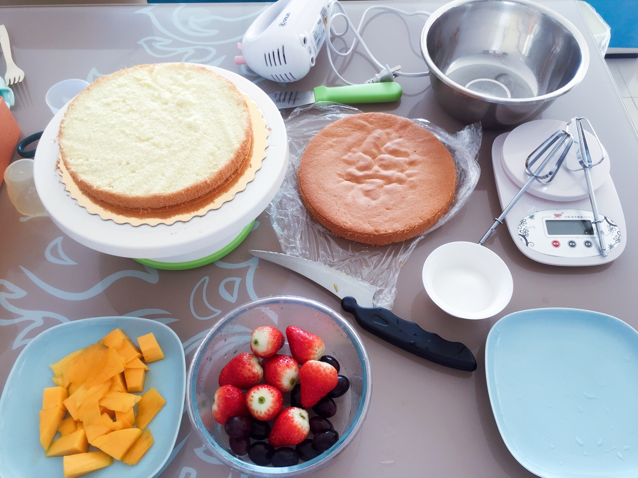 奶油水果蛋糕的做法 步骤1