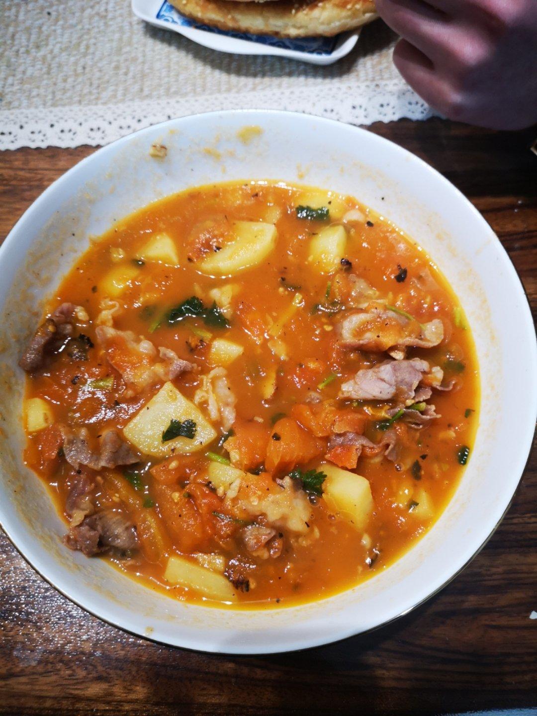 番茄土豆肥牛锅