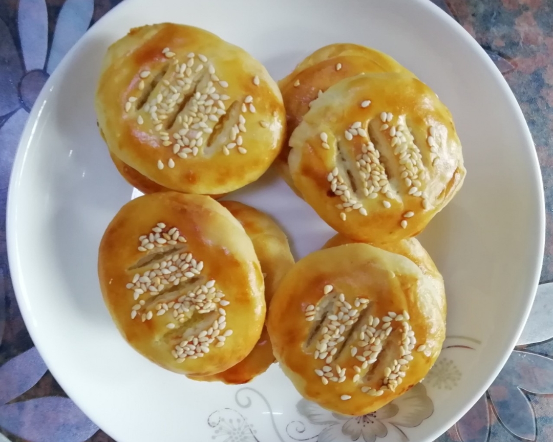 自制奶黄馅老婆饼 (低糖、玉米油版)
