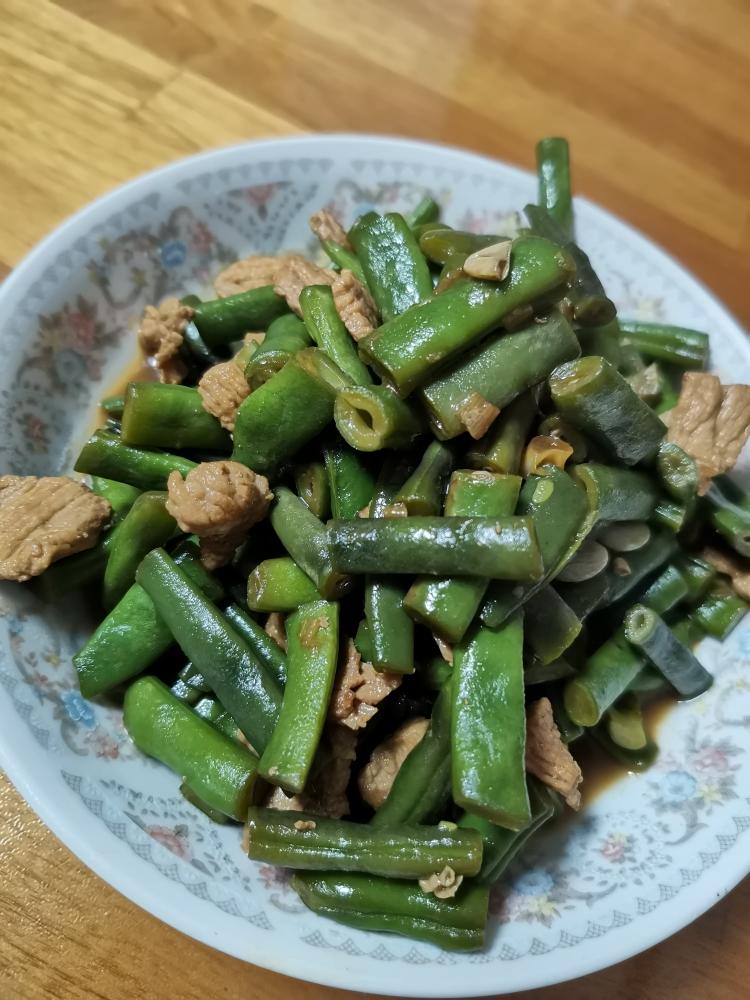 肉片炒豆角