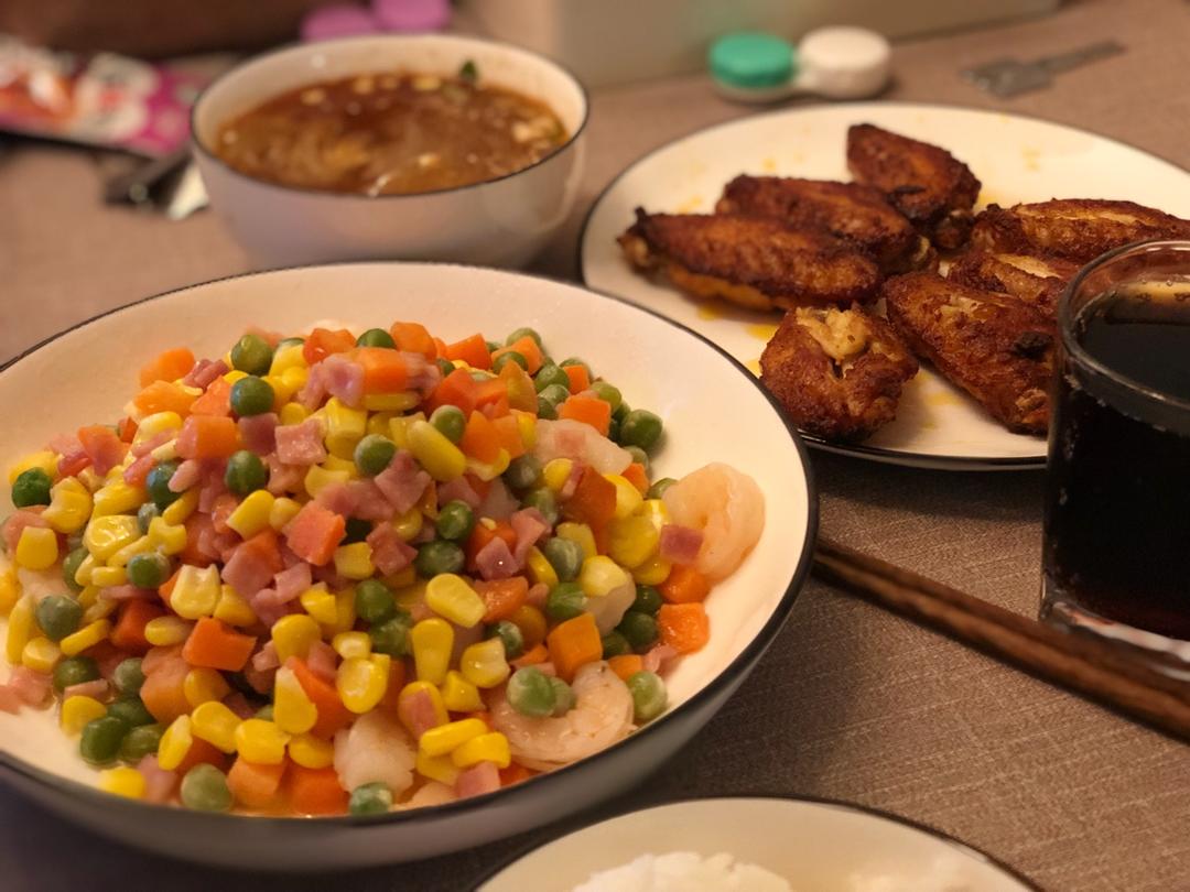 三色炒虾仁