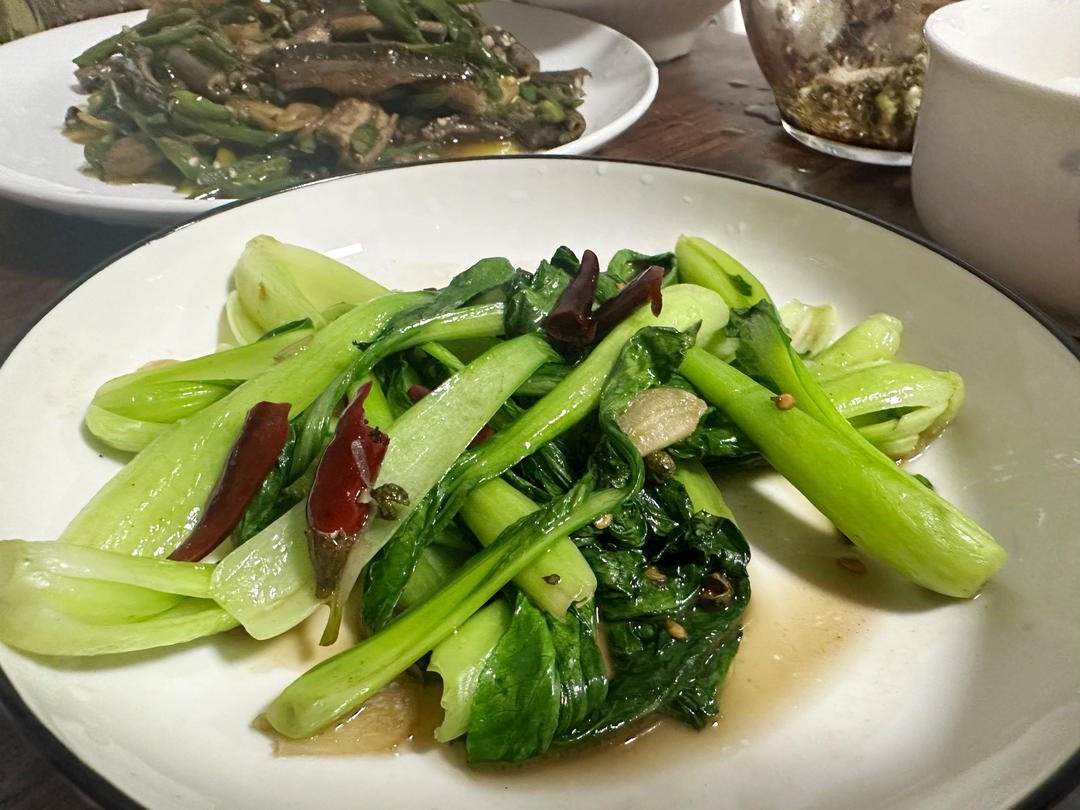 猪油渣炝炒小白菜