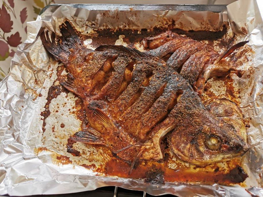 msissi做的烧烤摊上的烤鱼 烤箱版烤鱼 干烤鱼