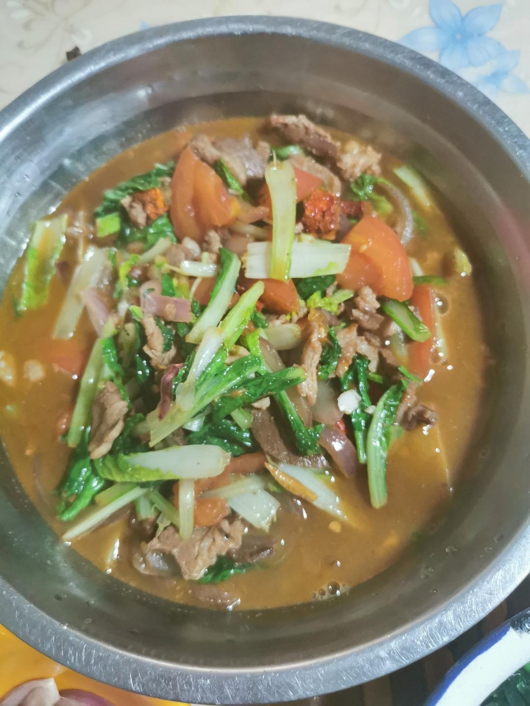 新疆家常小白菜拌面