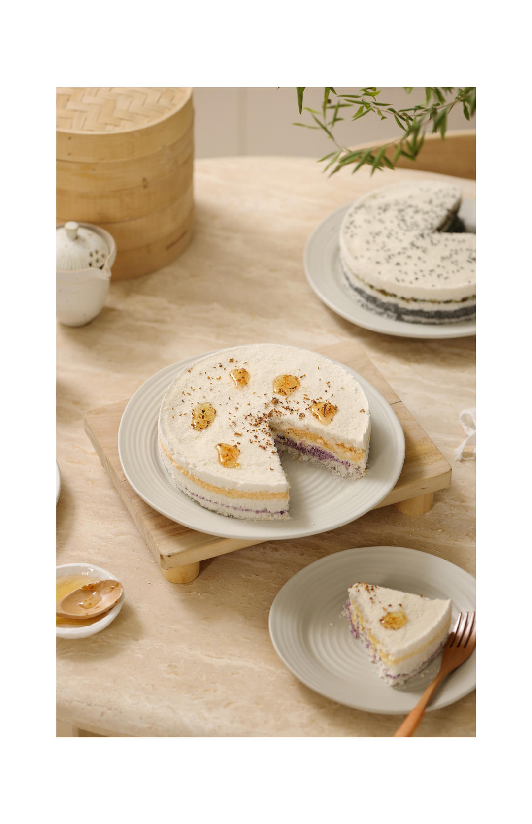 秋日三色米糕，黑芝麻开心果&南瓜紫薯