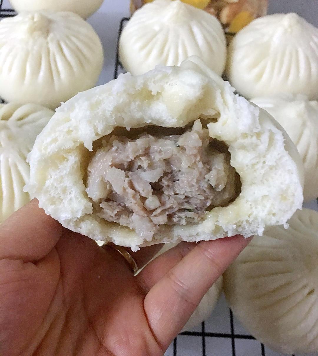 云雾-做的香干莲藕素包子(附视频.一次性发酵)