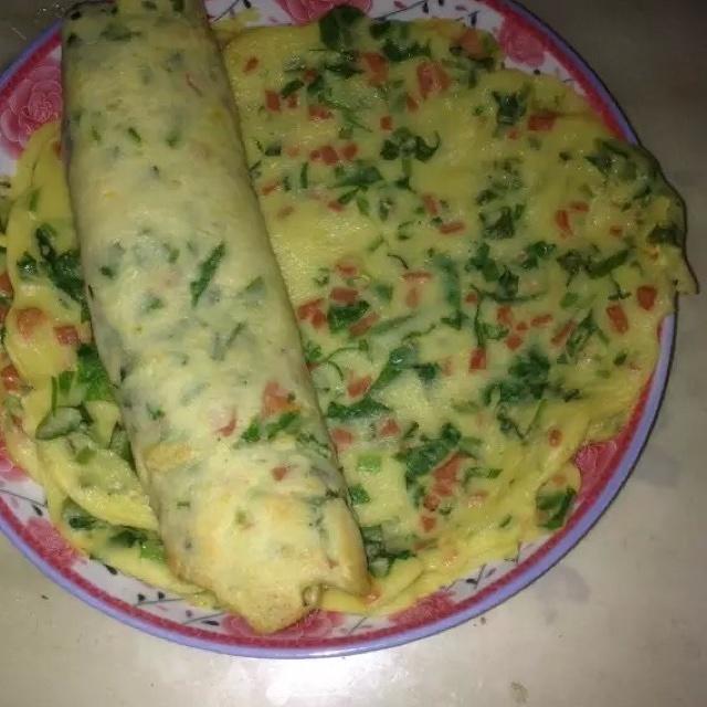 菠菜火腿鸡蛋饼的做法