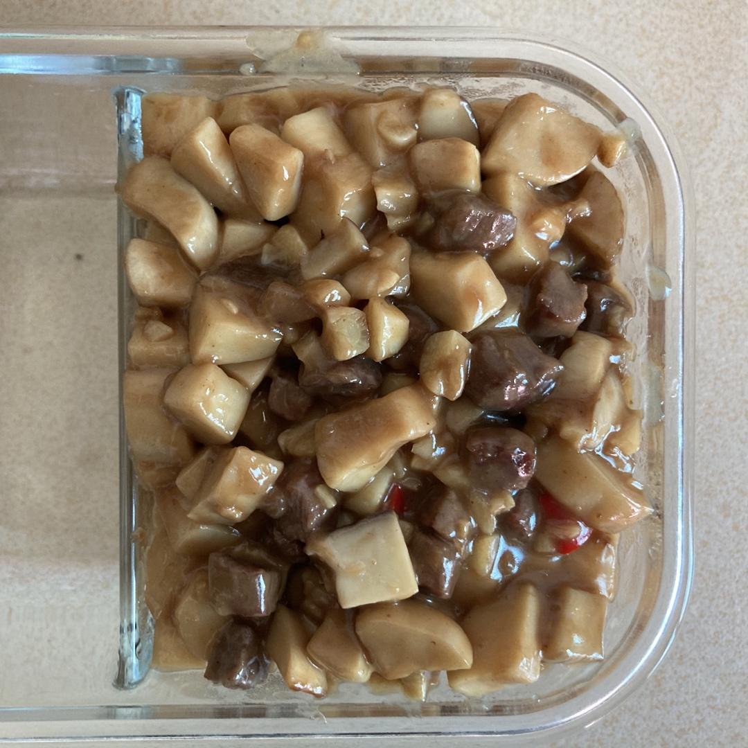 家常菜~杏鲍菇烧牛肉粒