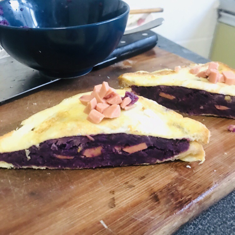 低脂紫薯西多士的做法 步骤9