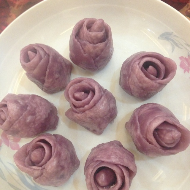 紫薯玫瑰花馒头