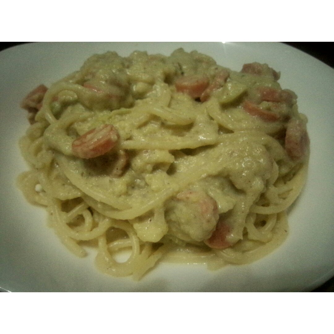 小清新牛油果火腿意面