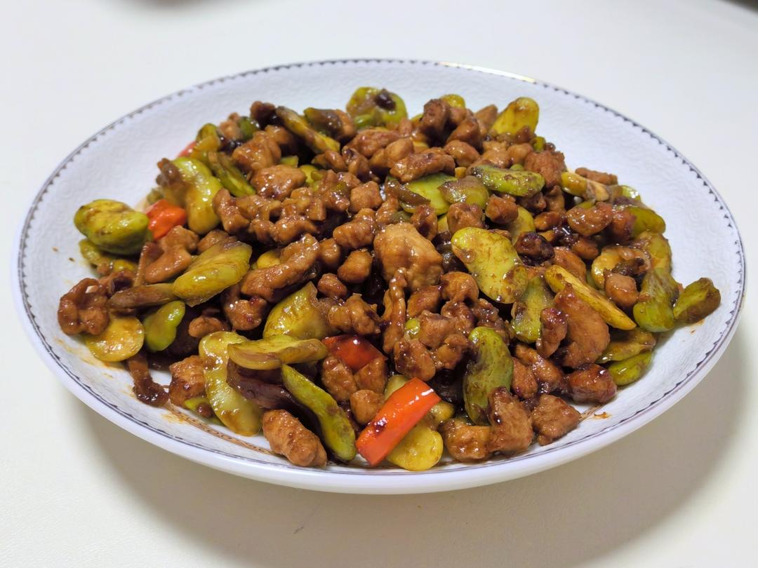 毛豆米炒肉沫