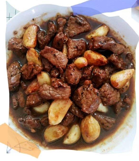 黑蒜子牛肉粒