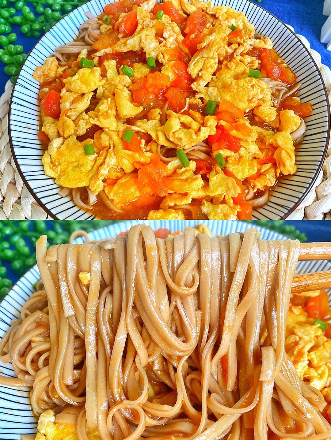 番茄鸡蛋荞麦面的做法