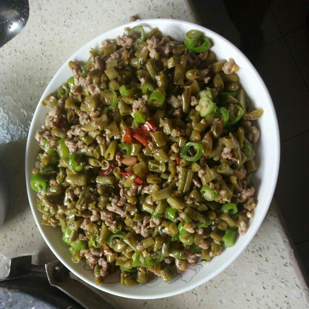 酸豇豆炒肉末