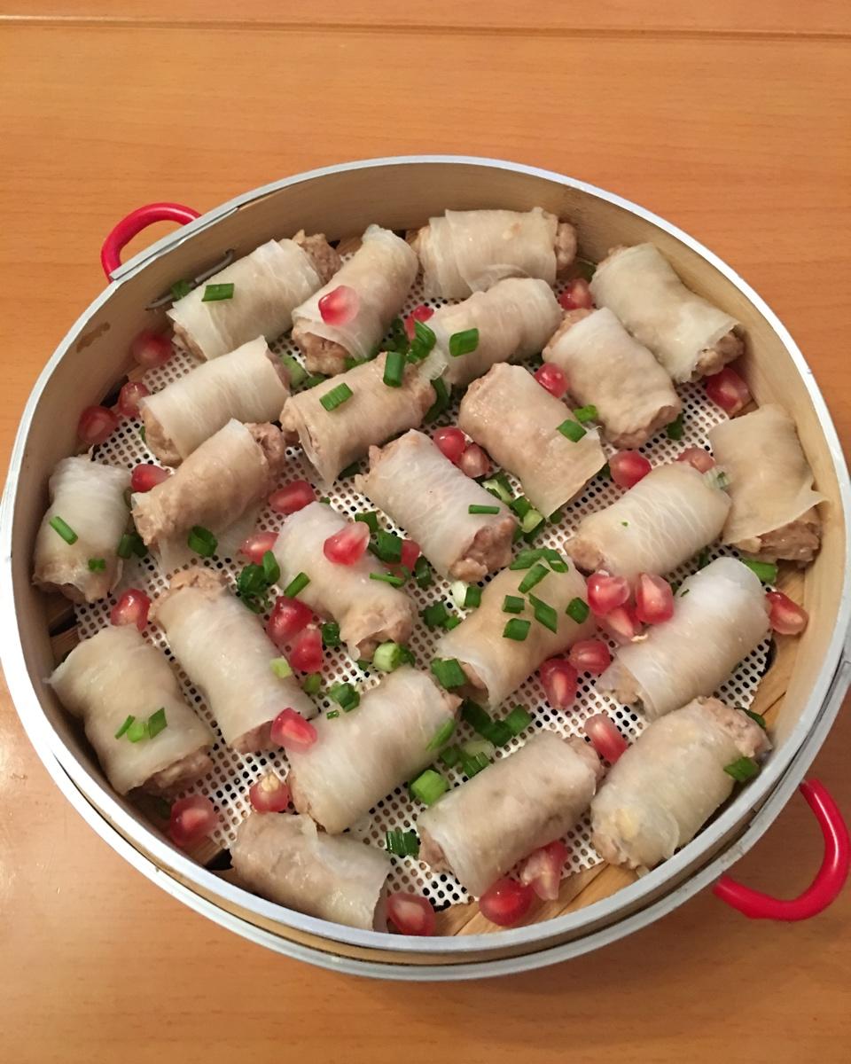 蘑菇麻麻呀做的双食肉末香菇白萝卜卷