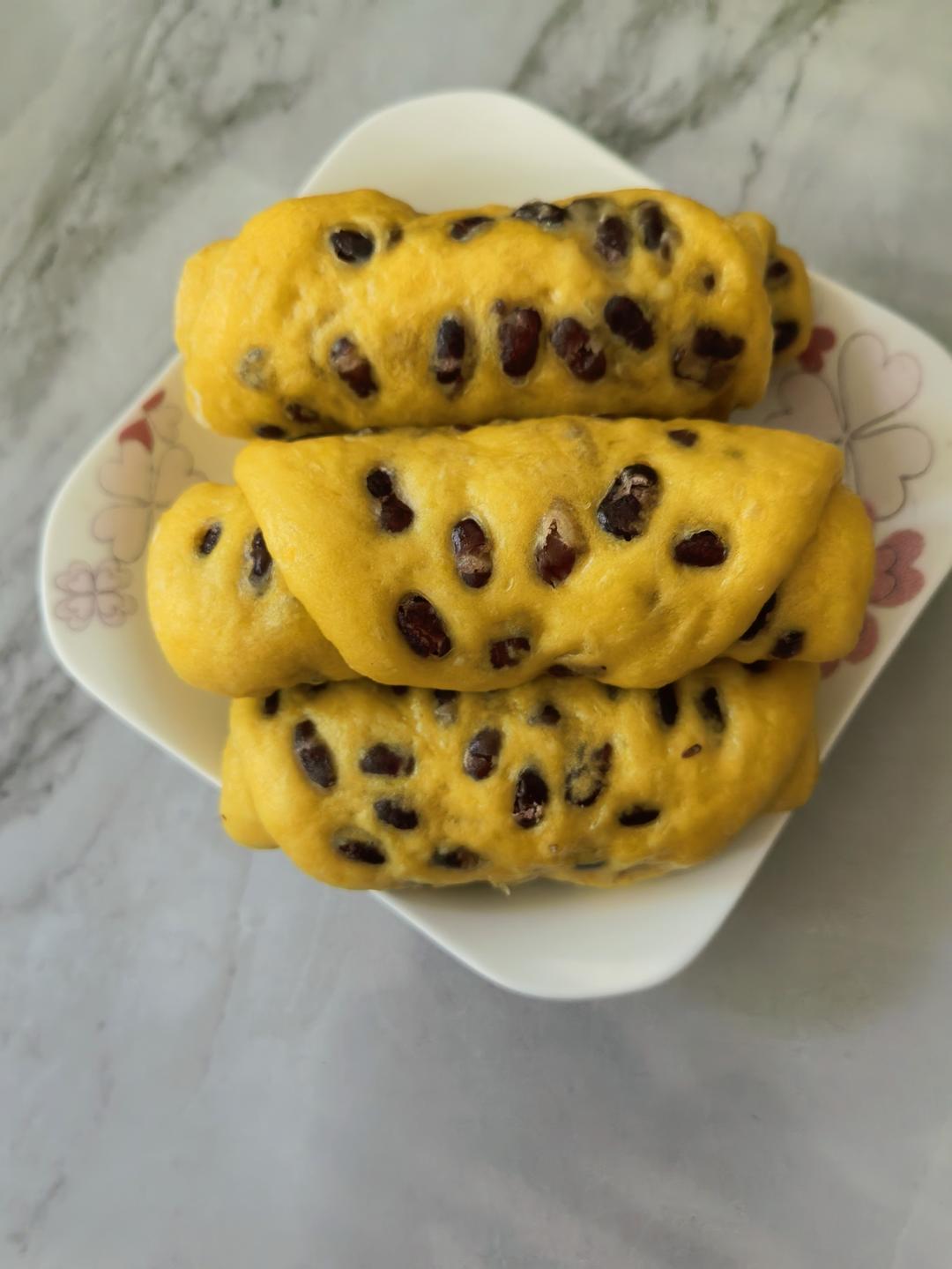 南瓜蜜豆卷 营养又健康 蓬松煊软比面包还好吃 附细节视频详解