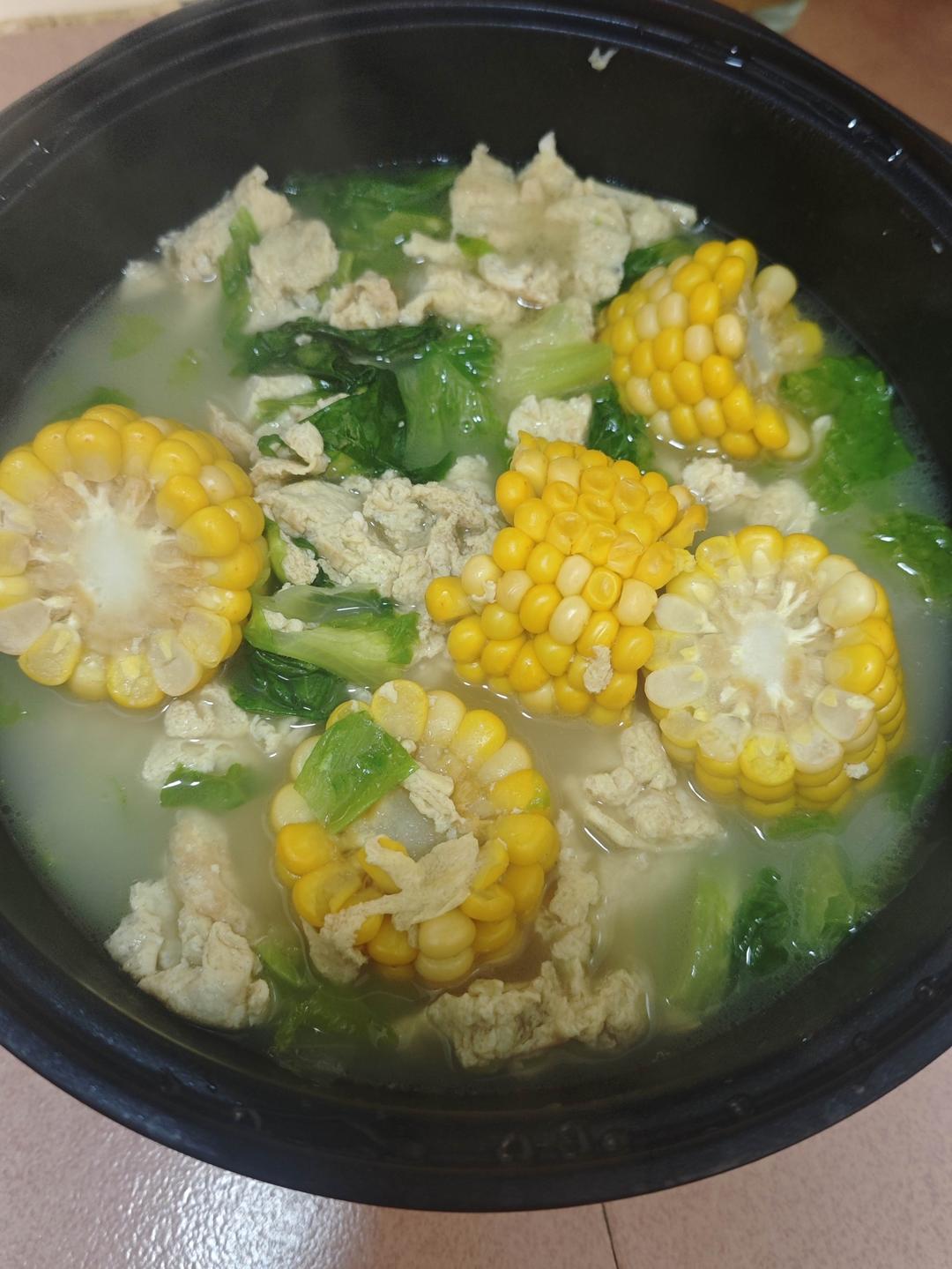 生菜玉米鸡蛋汤（减脂汤