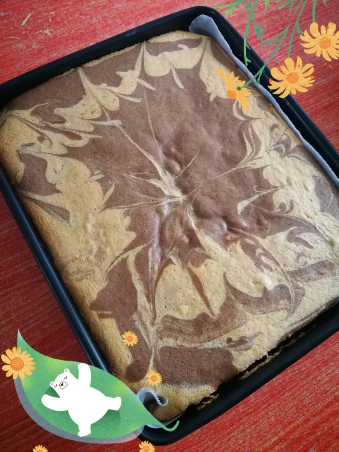 双色拉花戚风蛋糕