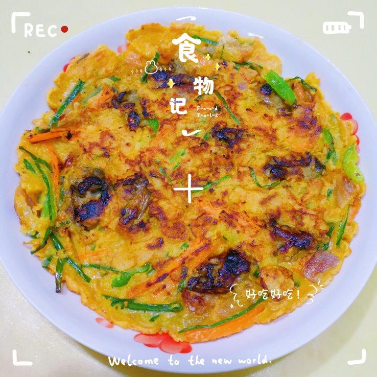 牡蛎时蔬泡菜饼