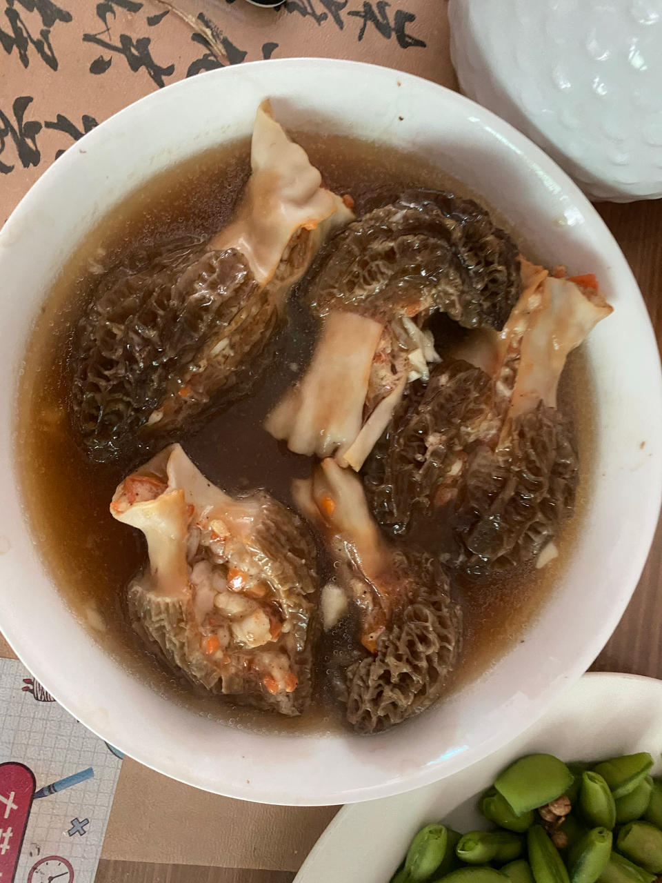 懒人快手养生菜【羊肚菌酿虾滑】