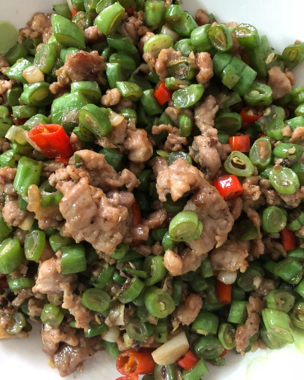 肉沫豆角下饭菜