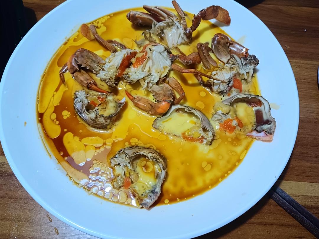 螃蟹蒸水蛋的做法