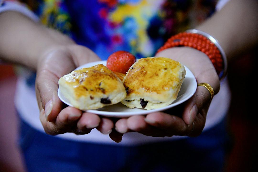 快手淡奶油蔓越莓司康（零失败）