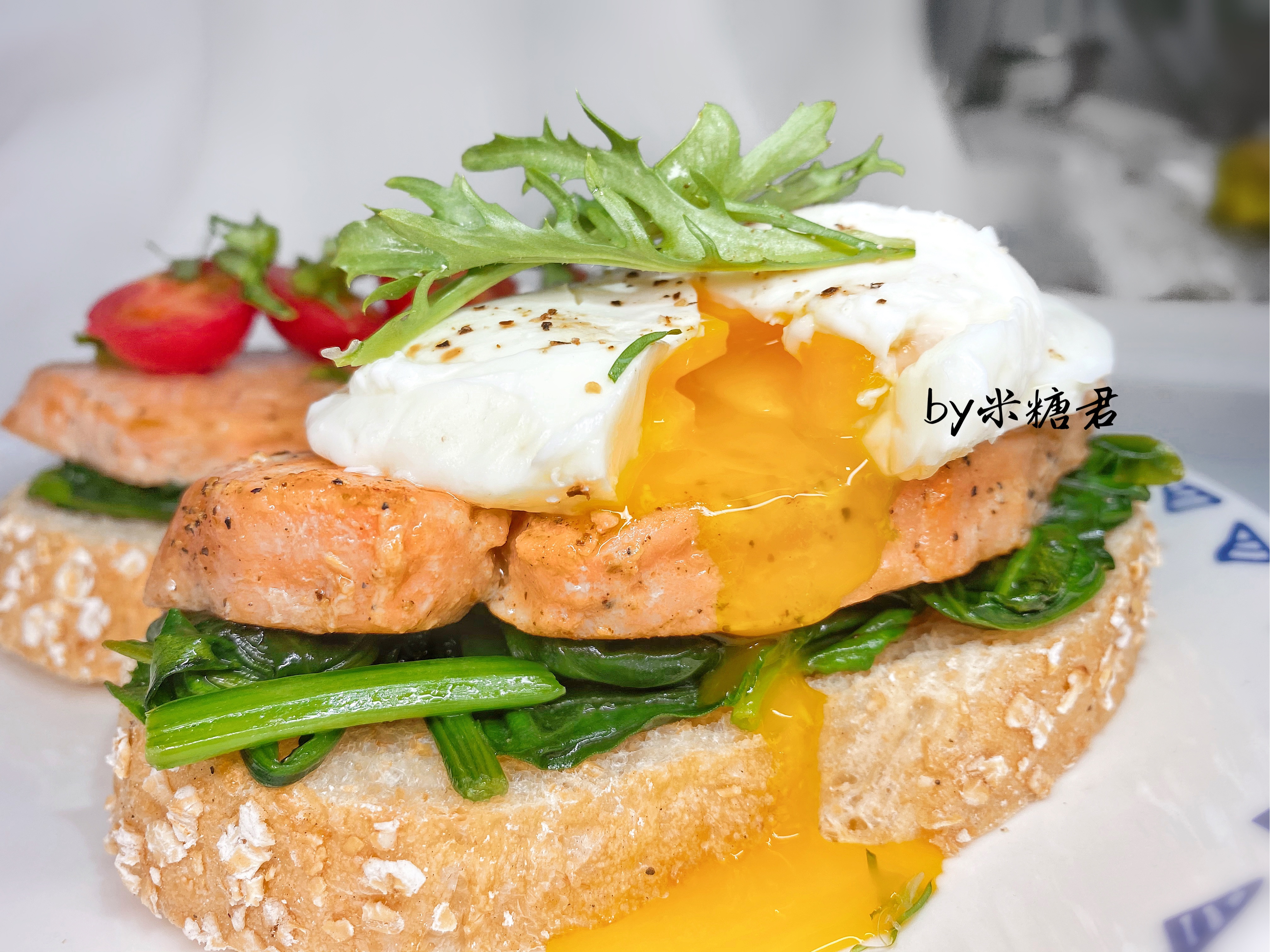 低脂早餐：三文鱼开放三明治+水波蛋的做法 步骤14