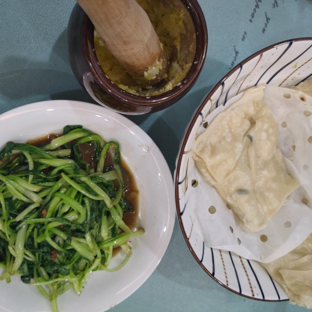 简单的油盐白菜馍