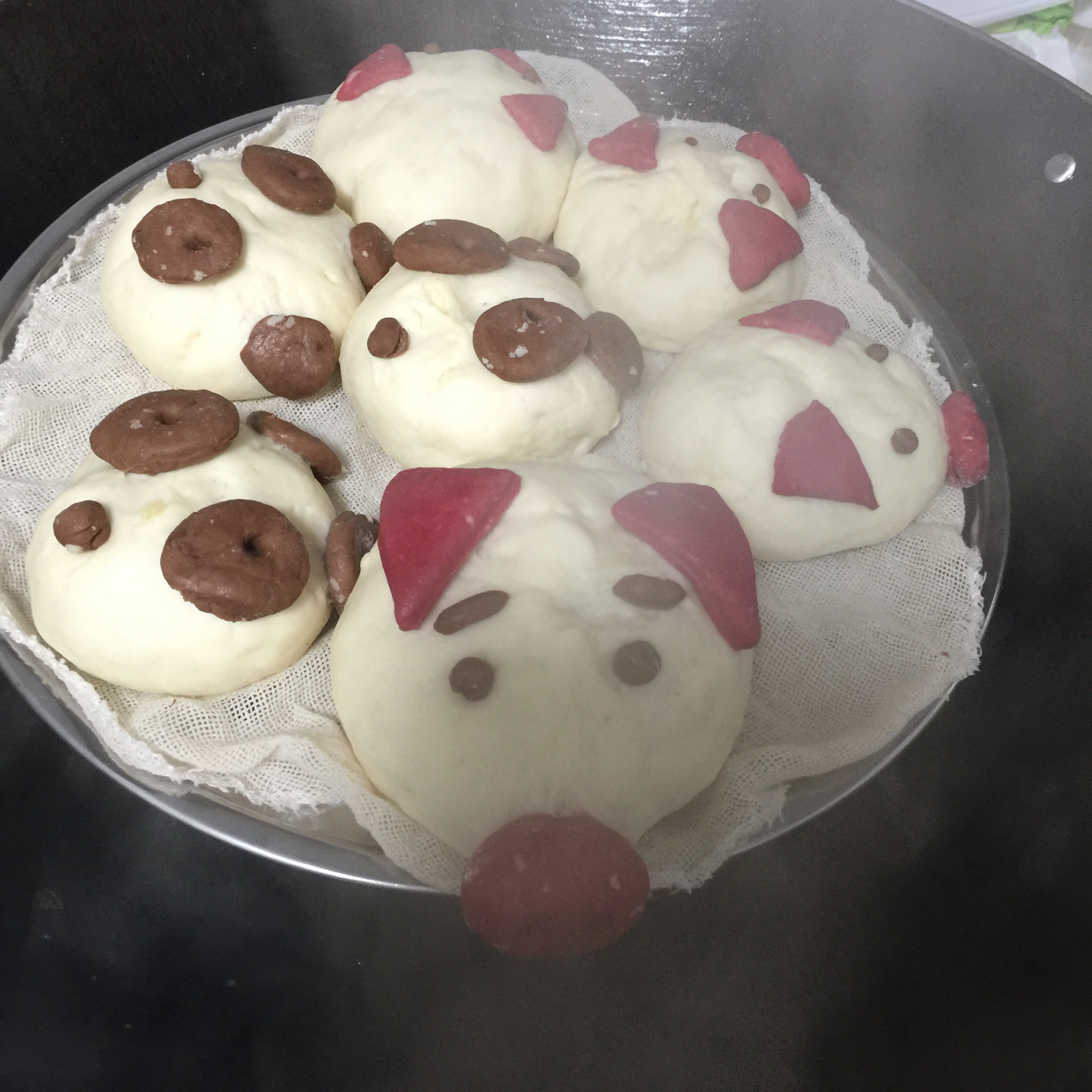 可爱的小猪豆沙包