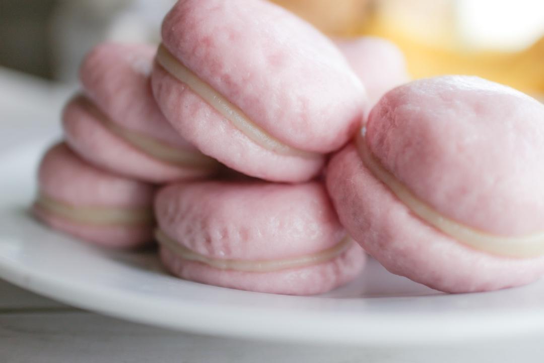 松软Q糯马卡龙馒头豆沙包