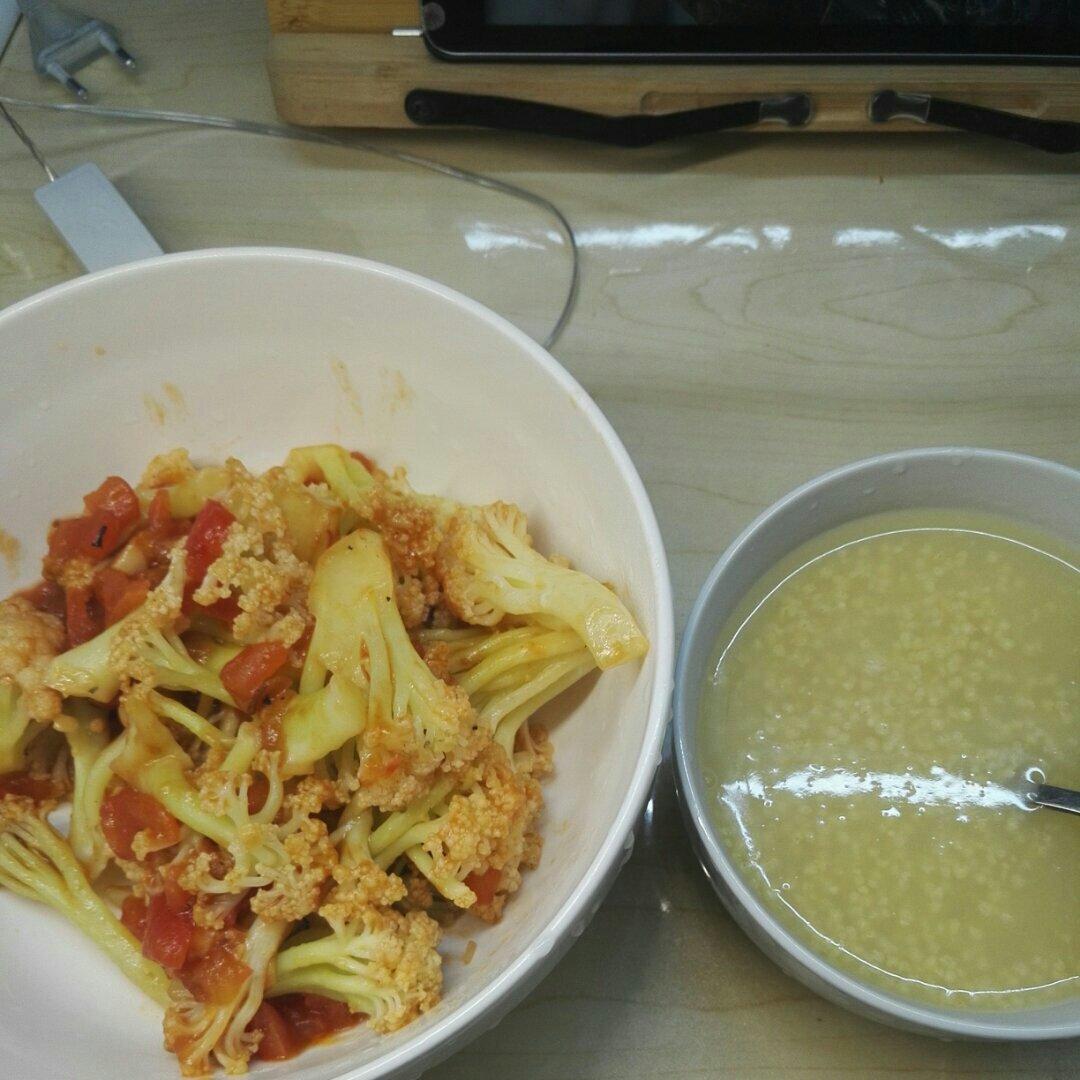 有机花菜炒西红柿